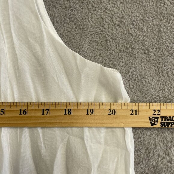 NEW Cristina B Women's L White Sleeveless Layered Blouse Viscose & Polyester - Picture 4 of 10